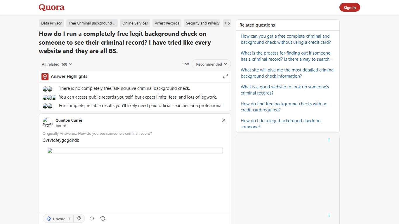 How to run a completely free legit background check on someone to see their criminal record - Quora